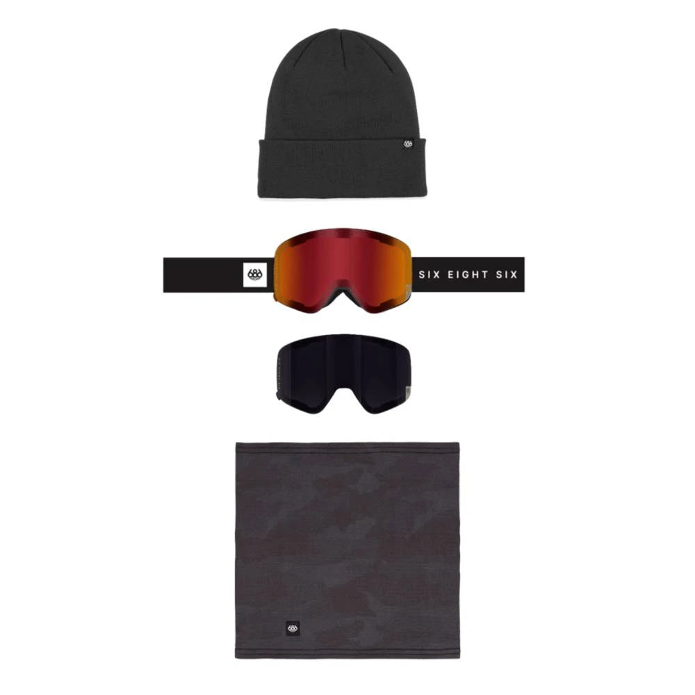 BLACK W/ SOLAR MIRROR AND BLACK LENS
