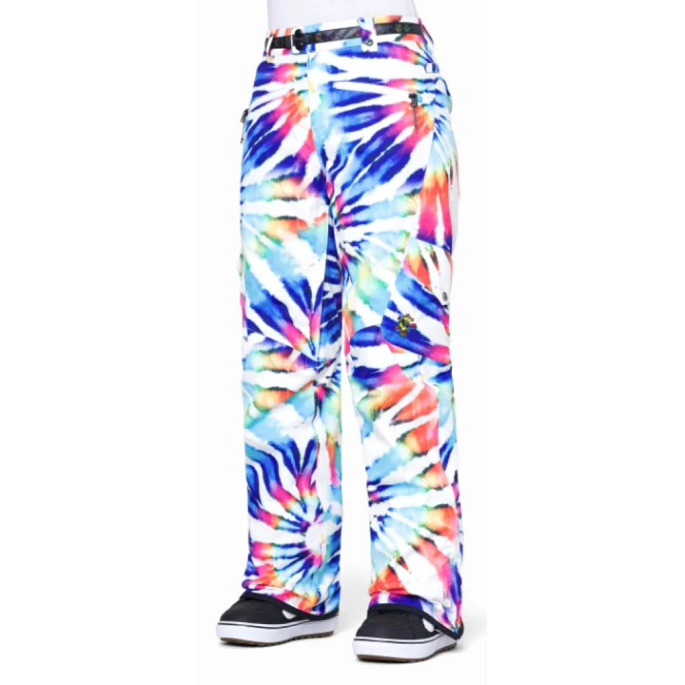 686 Womens Aura Insulated Cargo Snow Pants Grateful Dead White Tie Dye