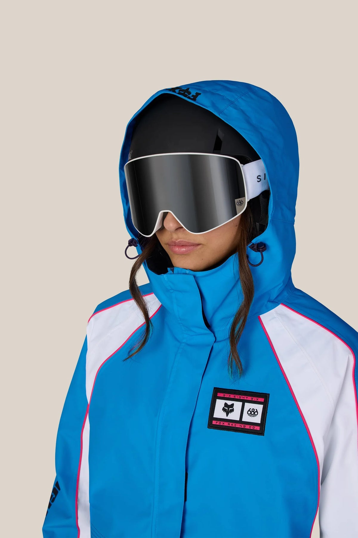 686 x Fox Racing 97 Shell Jacket Fox Blue Colorblock