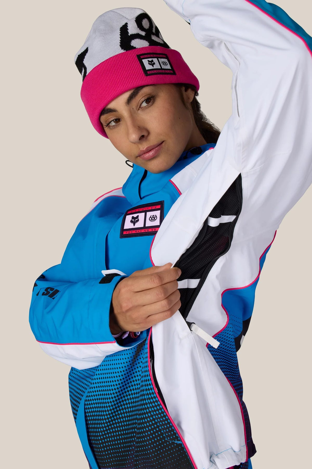 686 x Fox Racing 97 Shell Jacket Fox Blue Colorblock