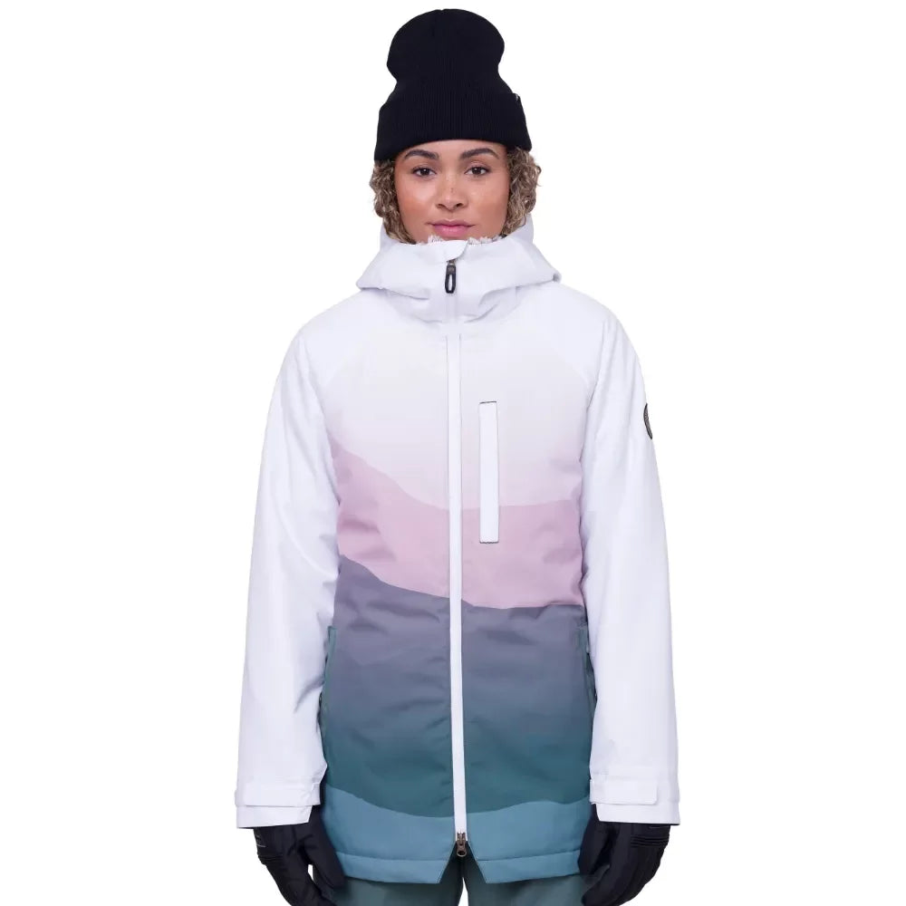 686 Womens Dream Insulated Jacket White Dusty Mountain Sunset