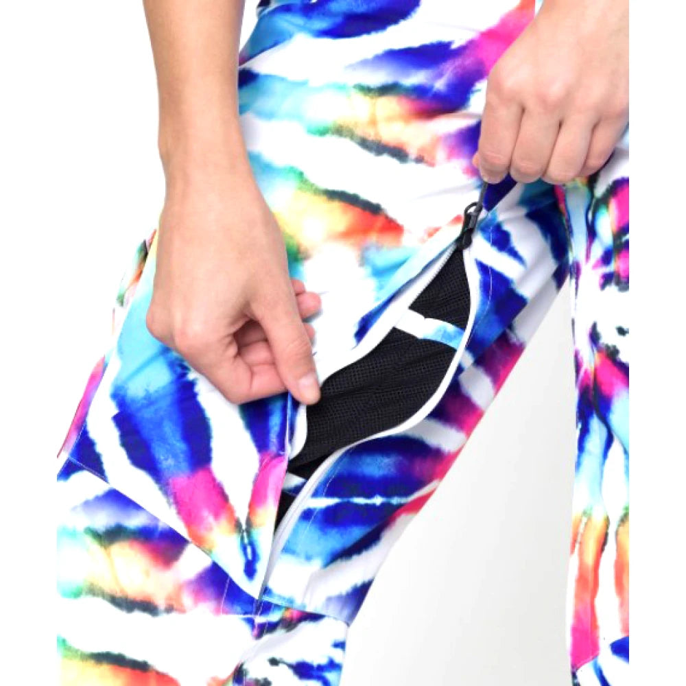 686 Womens Aura Insulated Cargo Snow Pants Grateful Dead White Tie Dye
