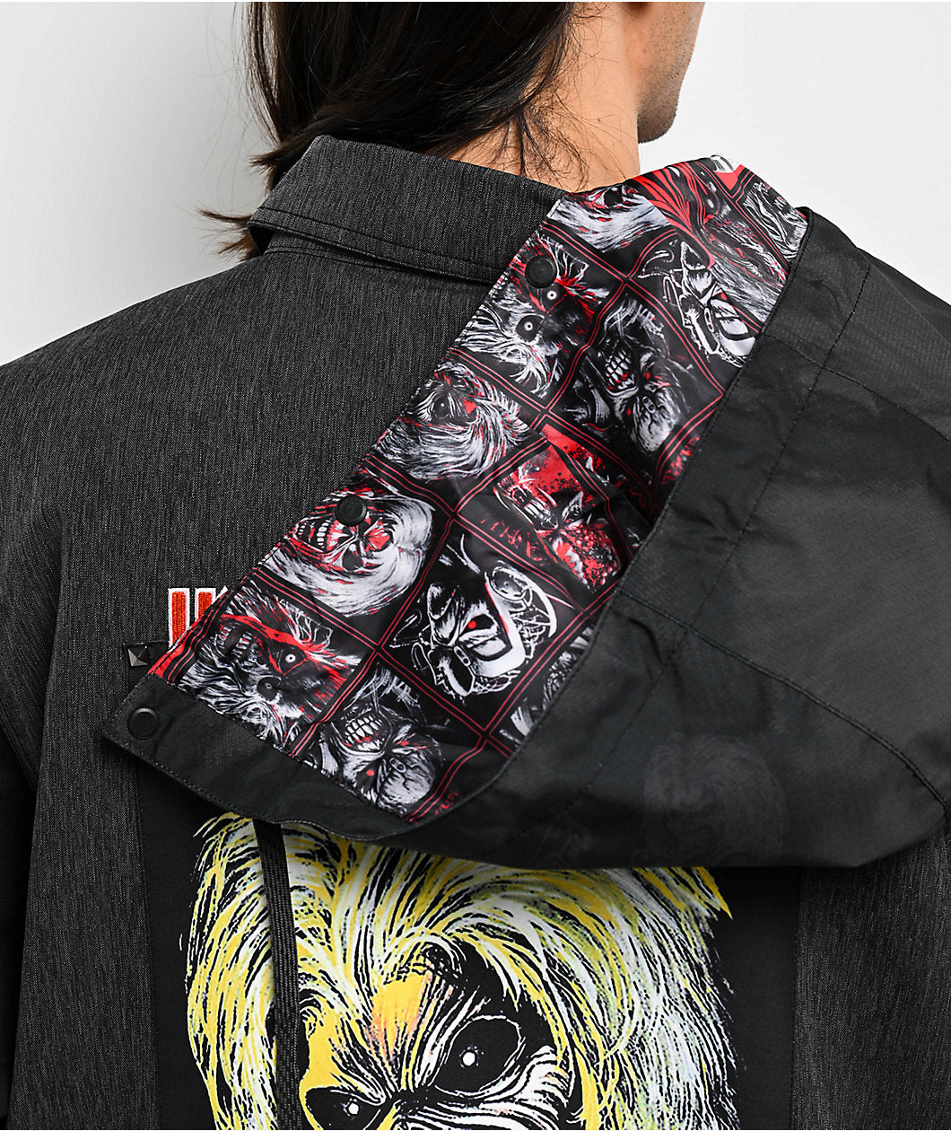 686 x Iron Maiden Insulated Battle Black Denim Snowboard Jacket