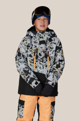 686 Boys' Geo Insulated Jacket Grey Tundra Colorblock