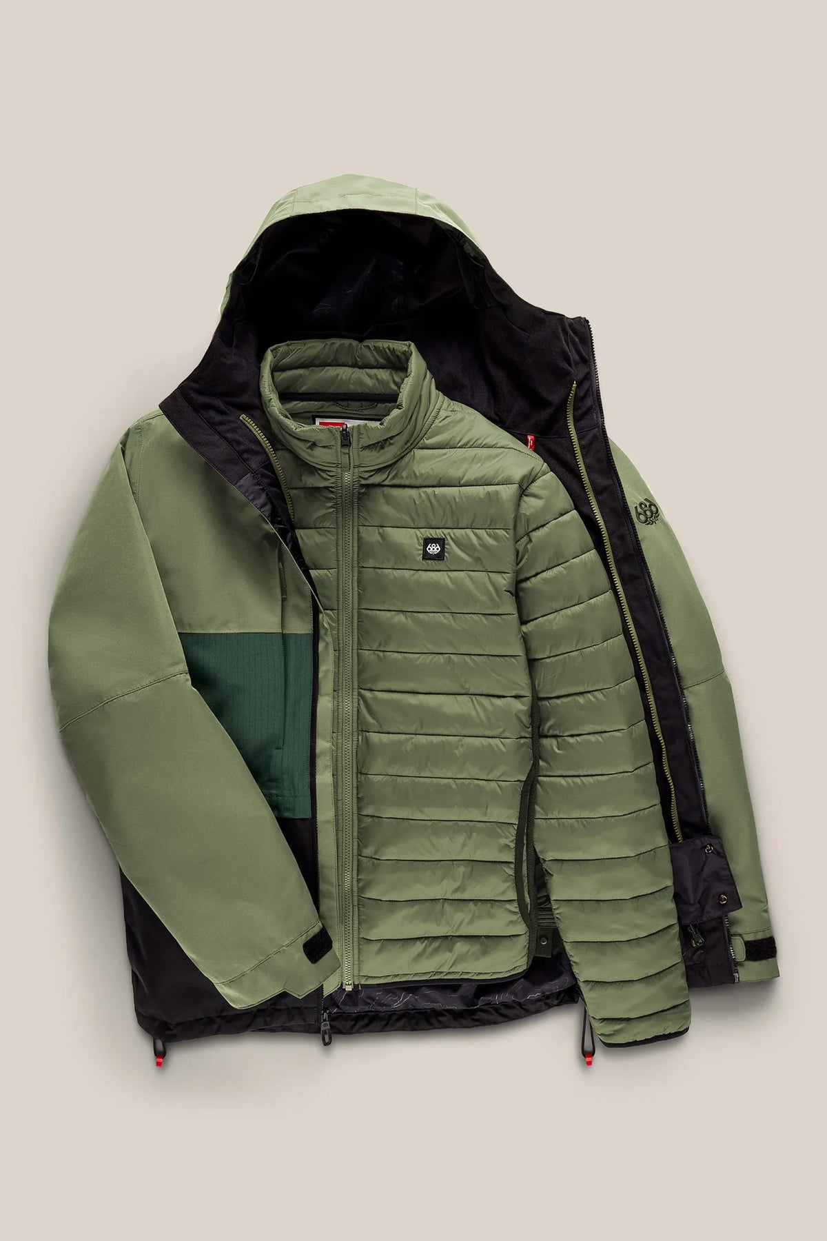 686 Smarty 3-in-1 Form Jacket Fatigue Green Colorblock