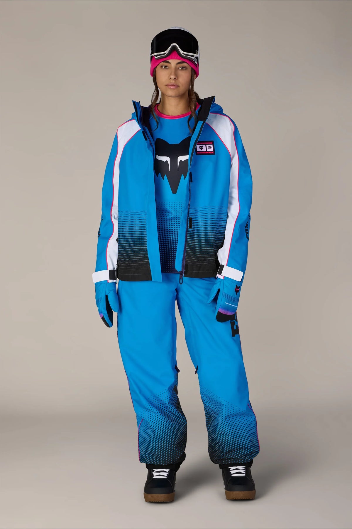 686 x Fox Racing 97 Shell Jacket Fox Blue Colorblock