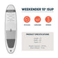 Weekender 10' Inflatable Stand Up Paddleboard SUP Slate Gray